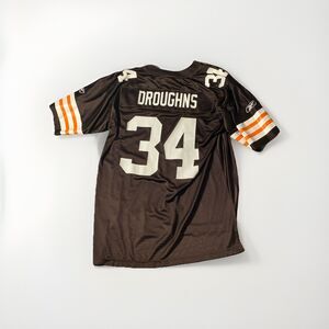 Cleveland Browns Jersey Mens‎ Extra Large Brown Droughns #34 Reebok NFL Vntg